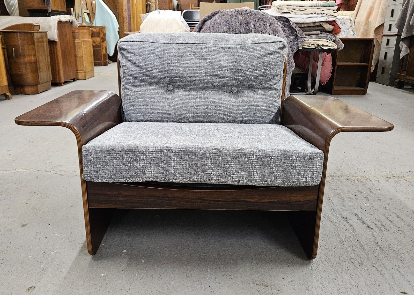 Vintage Rosewood Bentwood Lounge Chair photo vintage