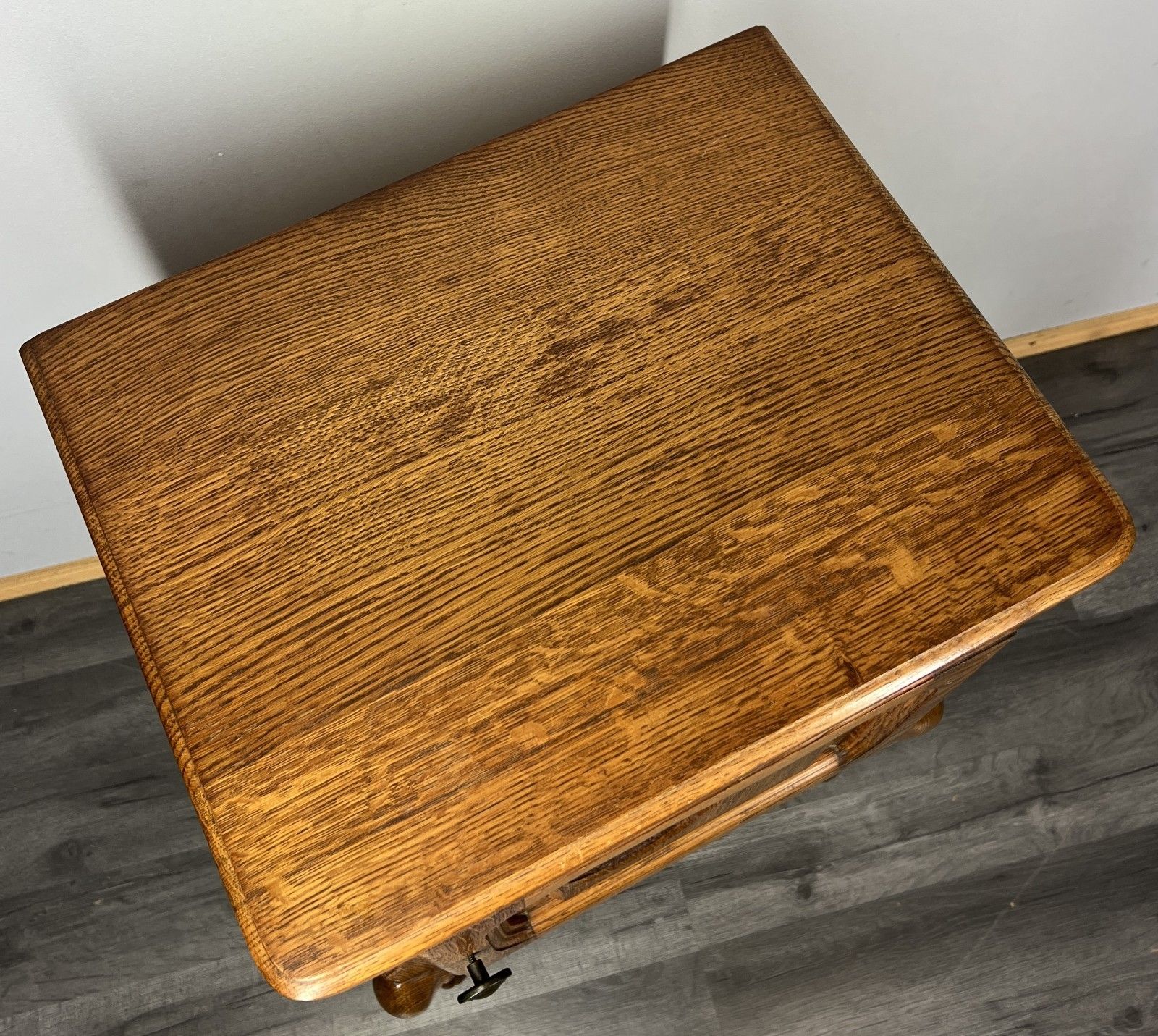photo furniture Pair Of  Bedside Tables Vintage French Louis Oak Nightstands Cabinets Lot 4262