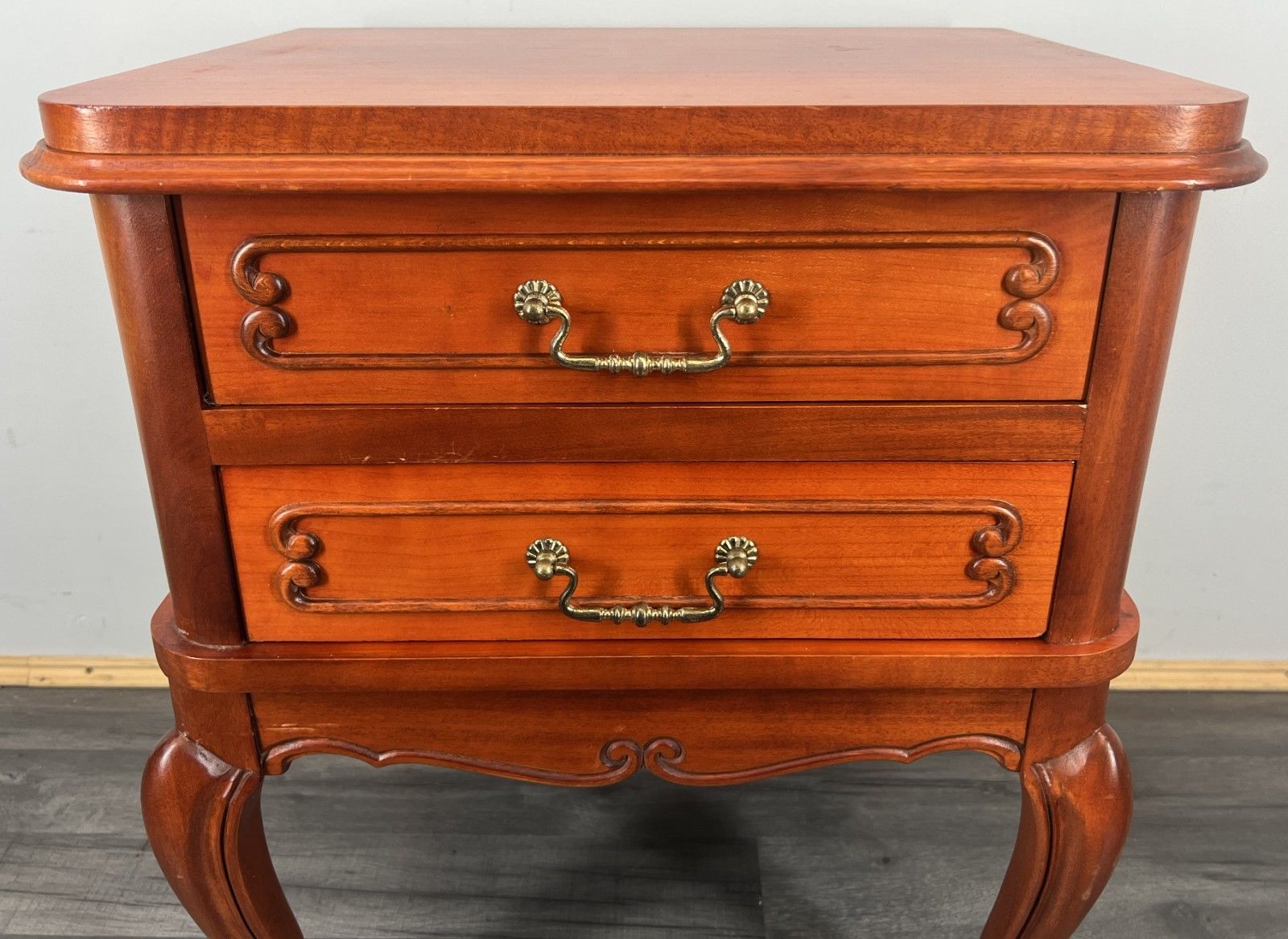 Bedside Table Vintage French Louis XVI Carved Nightstand Cabinet Lot 4266 photo for sale