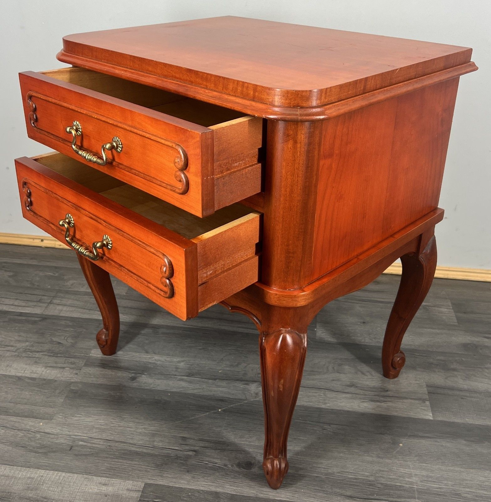 Furniture Bedside Table Vintage French Louis XVI Carved Nightstand Cabinet Lot 4266 photo