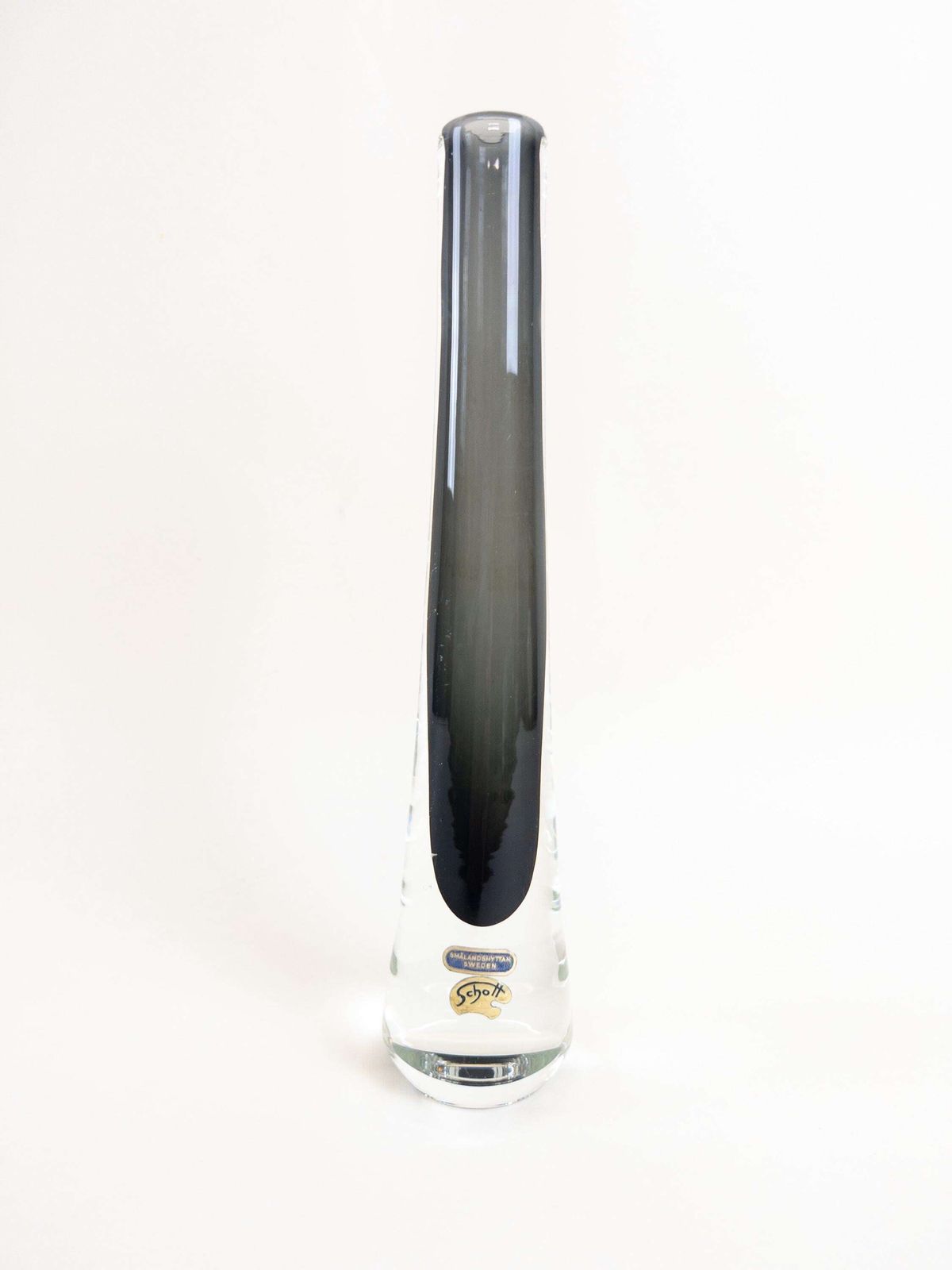 Josef Schott Art Glass Vase: Smokey Grey Smalandshyttan, Sweden photo 156.0