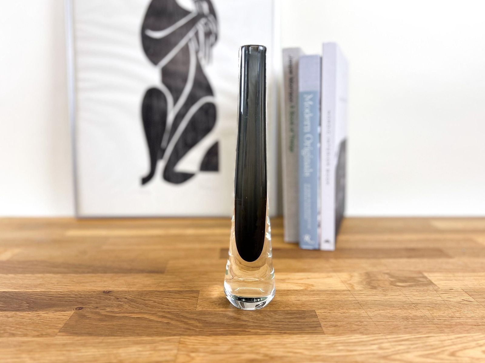 photo furniture Josef Schott Art Glass Vase: Smokey Grey Smalandshyttan, Sweden