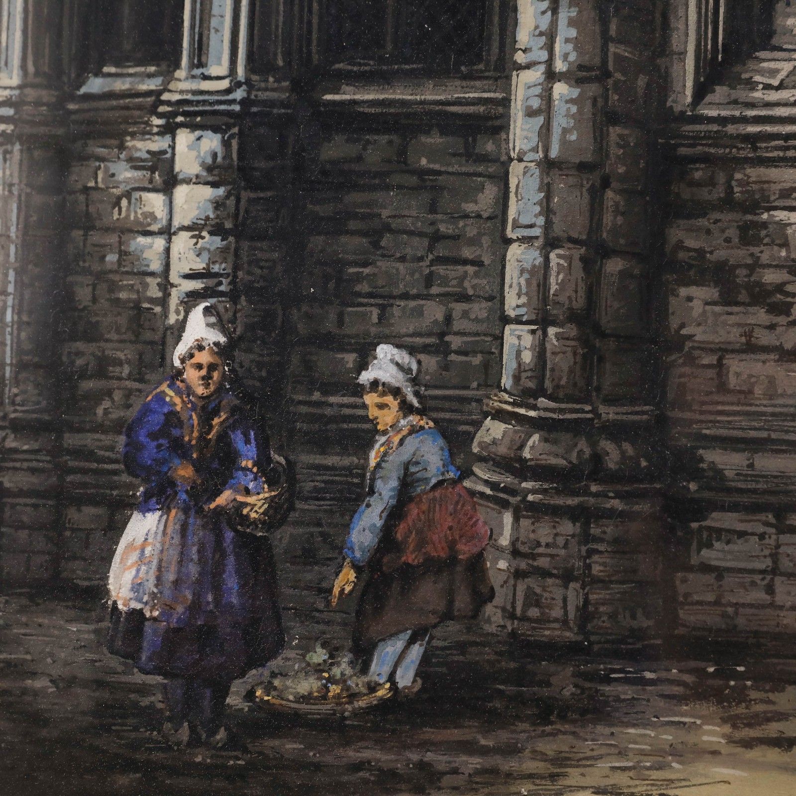 Early 20th Century Oil French Gothic Cathedral photo for sale