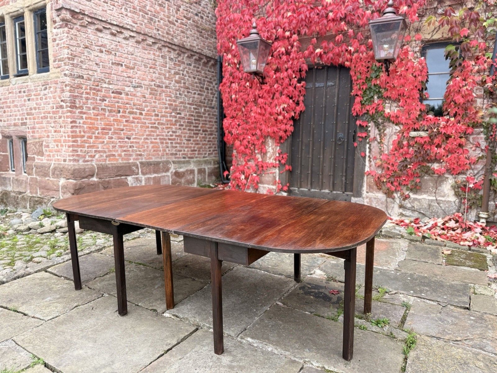 Exceptional Quality English Antique Mahogany D End Georgian Dining Table C1790 photo for sale