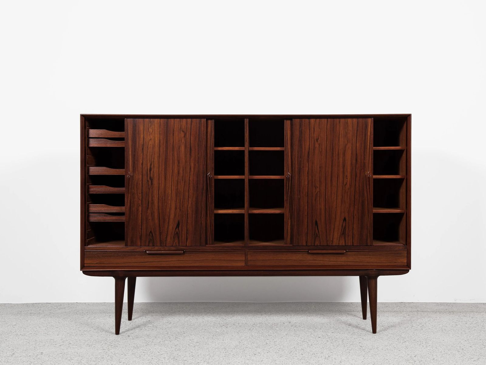Midcentury Danish Highboard Model 13 In Rosewood By Omann Jun 1960s photo furniture