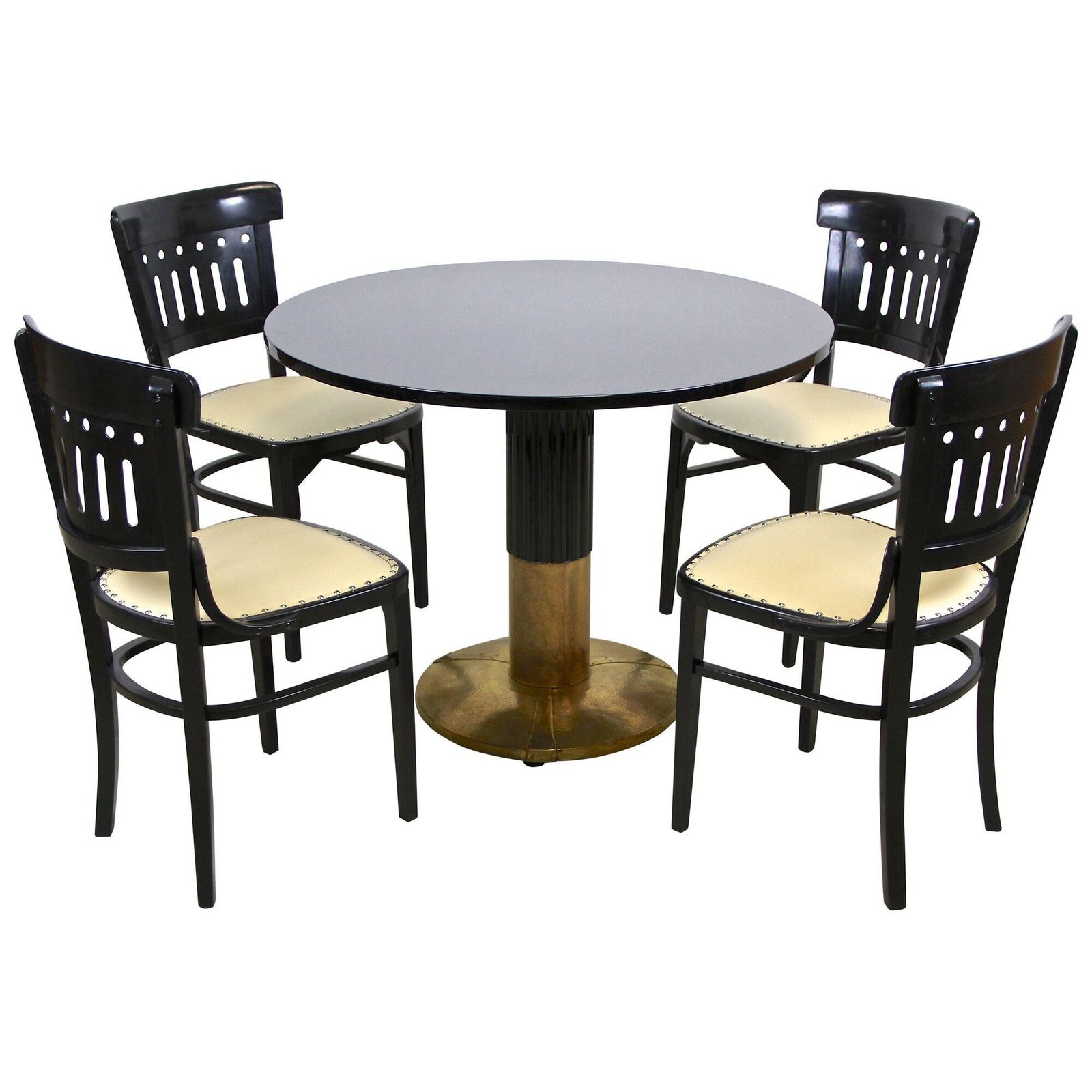 20th Century Art Nouveau Dining/ Salon Suite With Round Table By Thonet, At 1910