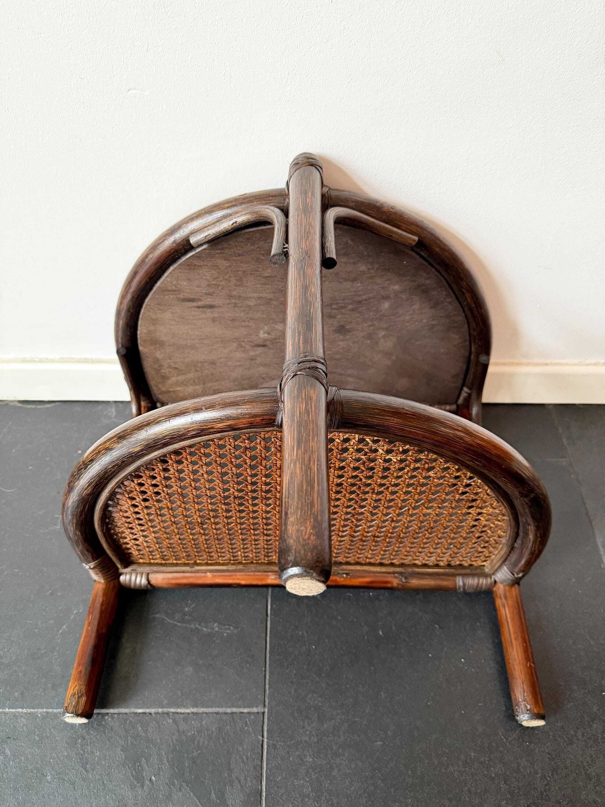 Vintage Rattan And Cane Half Moon Wall Table   Wicker   Excellent Condition   Mid Century Design   Bohemian   Side Table photo buy