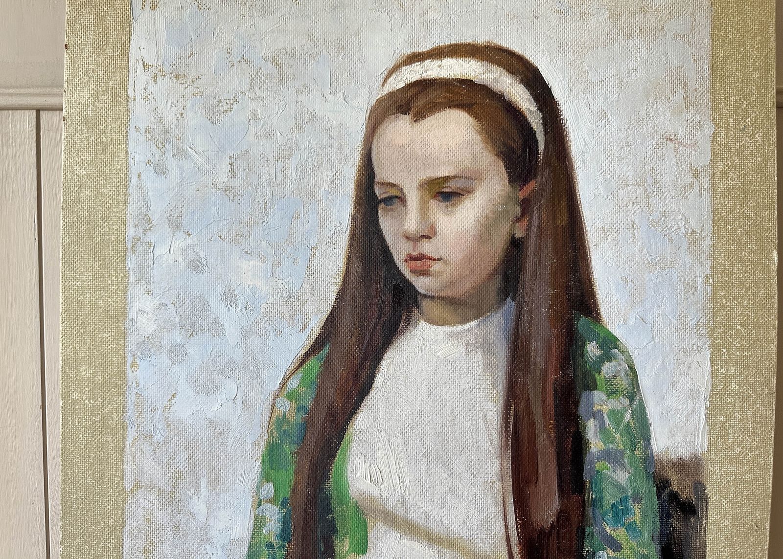 Young Girl Portrait Painting photo for sale