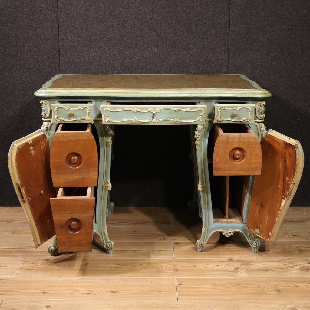 Venetian Lacquered And Painted Writing Desk From The 20th Century photo buy