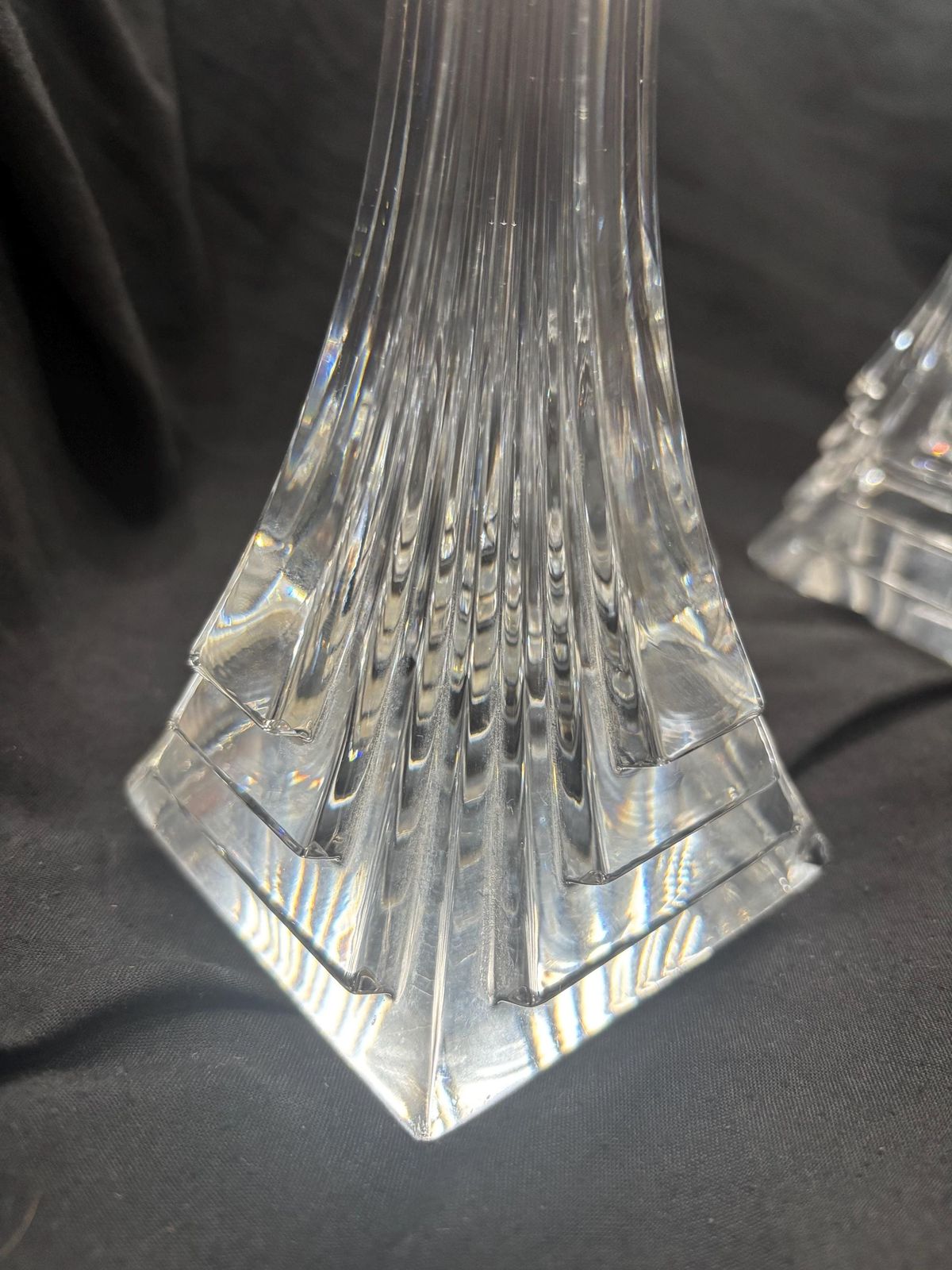 Large Crystal Art Deco Style Candle Holders By Mikasa 10" photo furniture