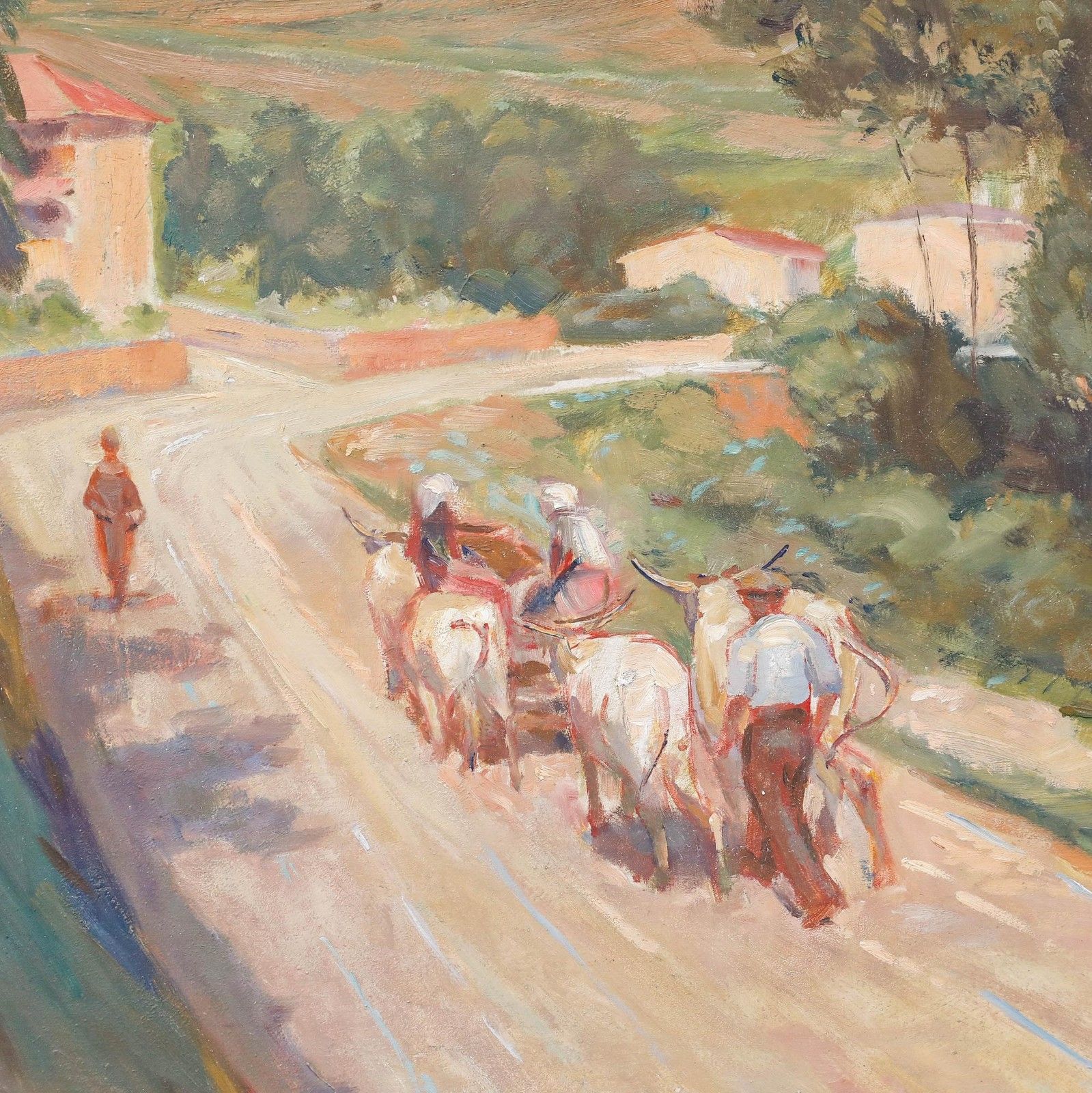 Karl Schwarz (20th Century) 1940 Oil, Cattle Driving photo Art
