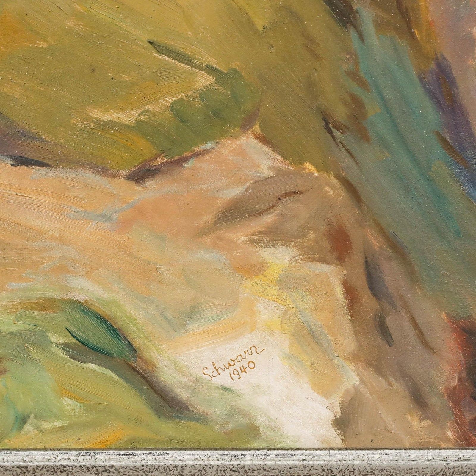 Karl Schwarz (20th Century) 1940 Oil, Cattle Driving photo buy