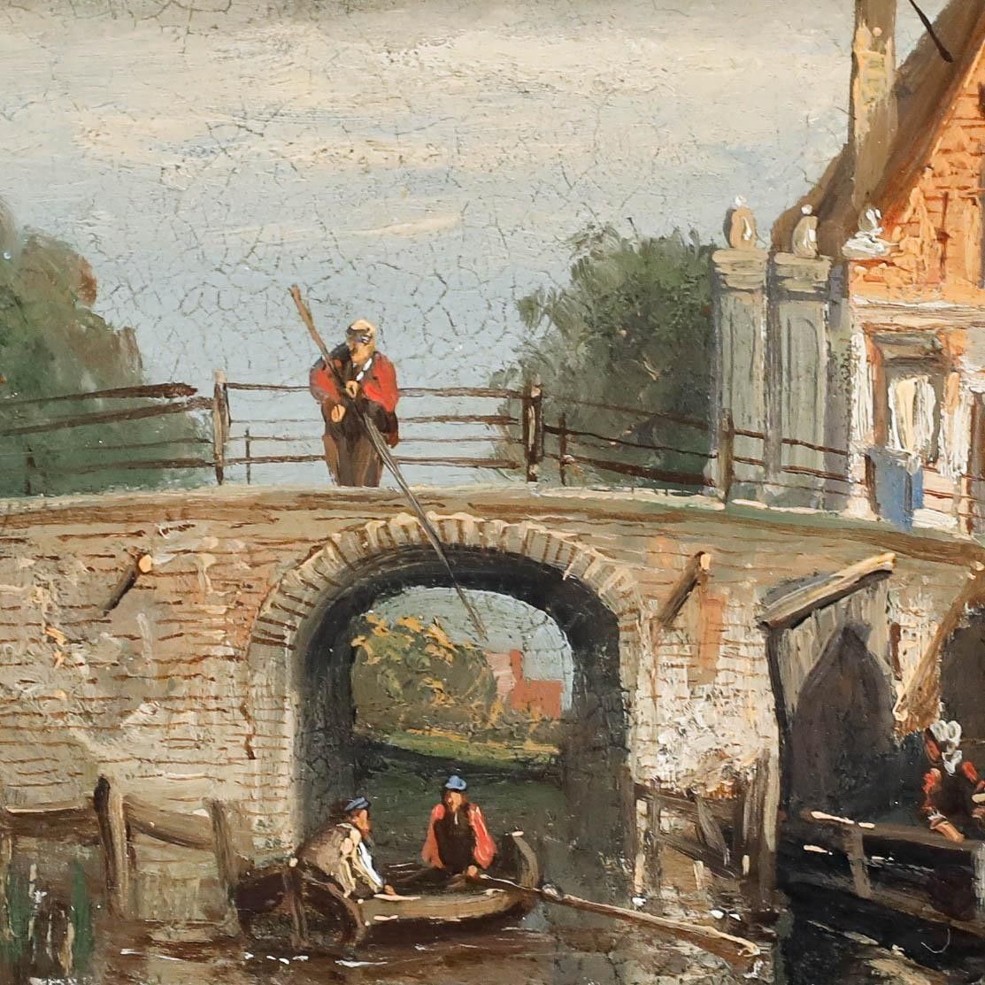 After Willem Koekkoek (1839 1895) Late 19th Century Oil, View Of The Canal photo Art