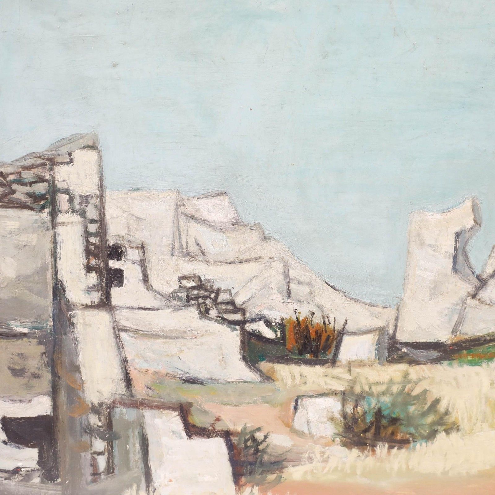 Charles Betremieux (1919 1997) 1950 Oil, Ruins By The Sea photo furniture