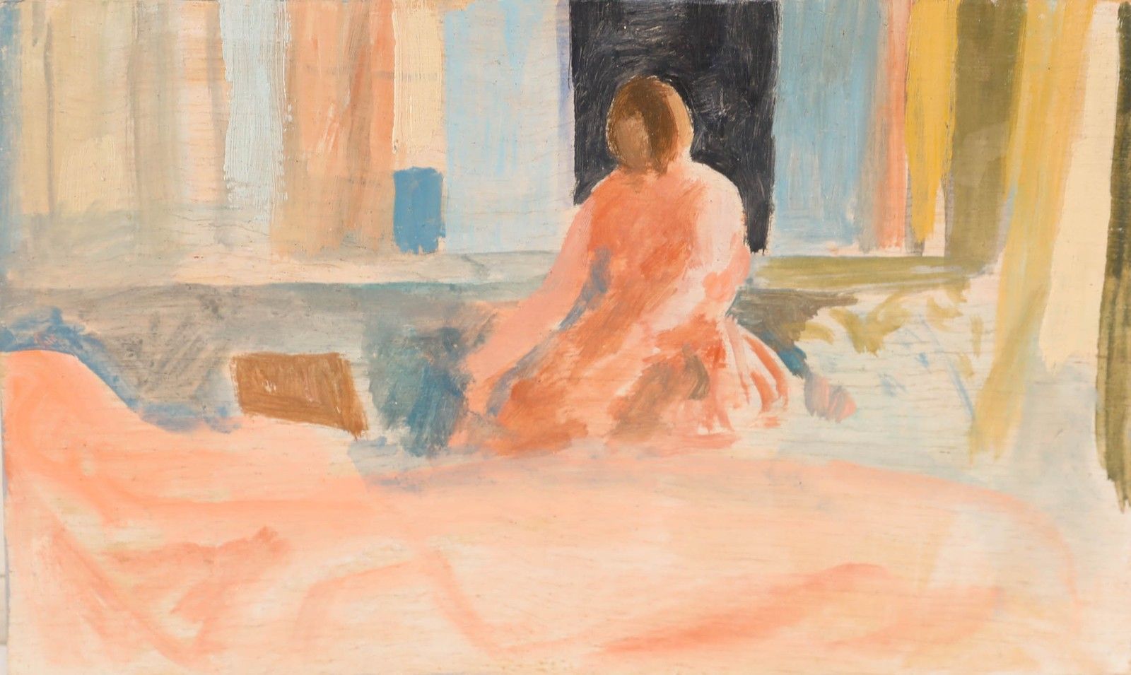 Bernadette Kelly (B.1933) 20th Century Oil, Seated Nude photo Art
