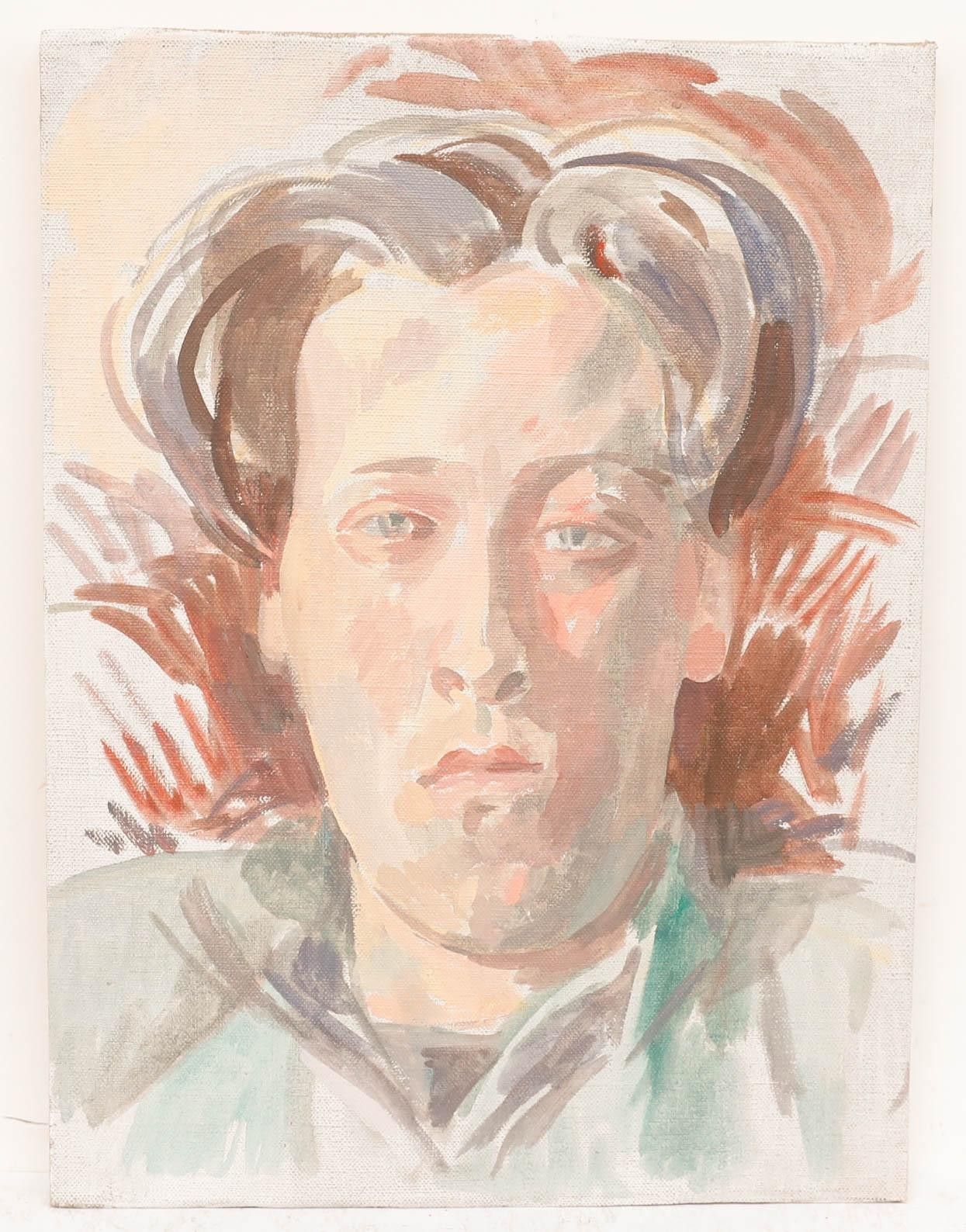 Bernadette Kelly (B.1933) 20th Century Oil, Curtained Hair photo furniture
