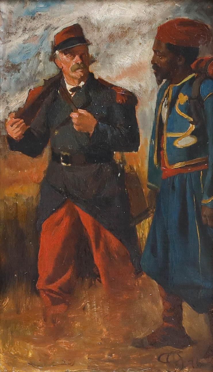 Otto Von Faber Du Faur (1828 1901) Framed Late 19th Century Oil, Legionnaire photo furniture