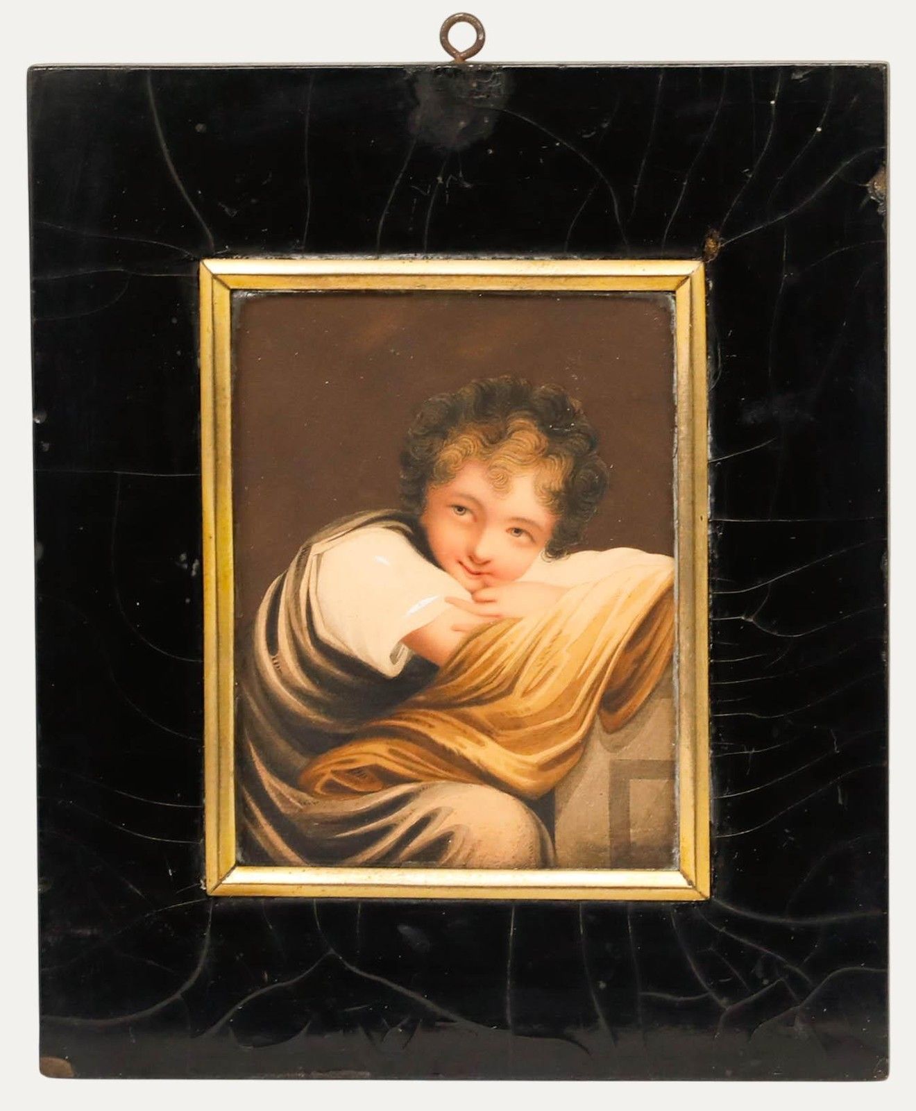 H. Harding Miniature 1821 Watercolour, The Sly Girl