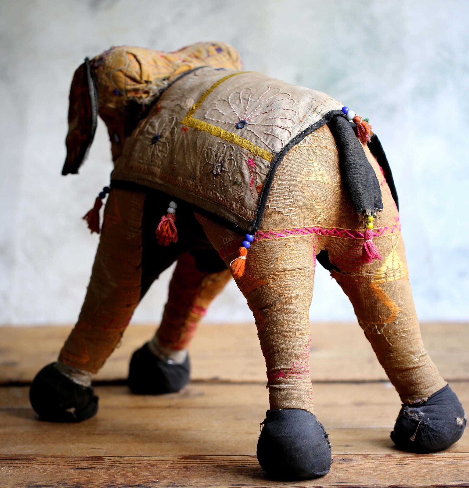 Large Antique Indian Stuffed Elephant Traditional Folk Art photo buy