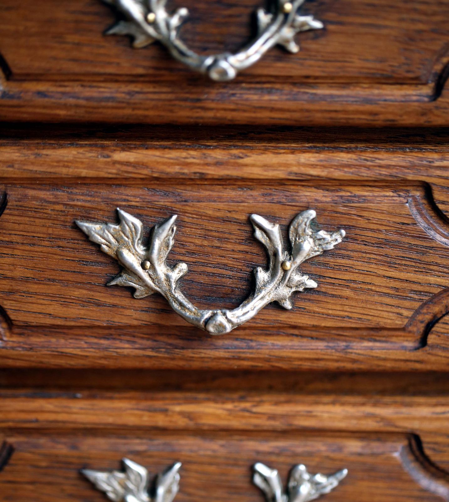 photo furniture Antique French Oak Miniature Chest Salesman Sample Rococo Jewelry Box