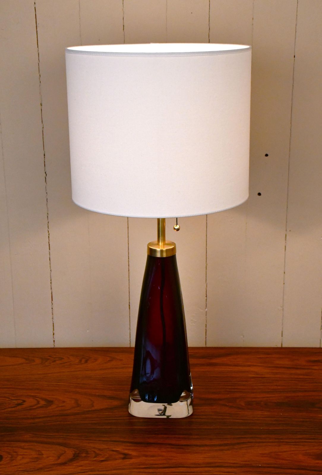Large Swedish Ruby Red Art Glass Table Lamps By Carl Fagerlund For Orrefors, 1950s, Set Of 2 photo vinterior