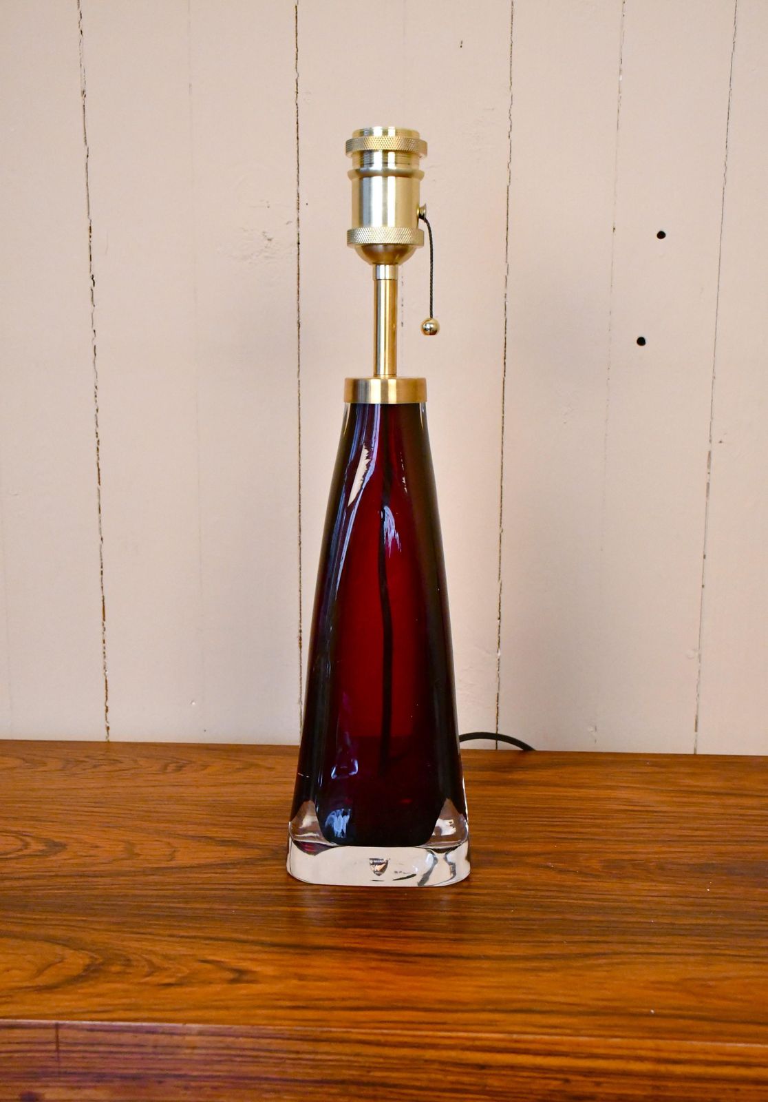 photo furniture Large Swedish Ruby Red Art Glass Table Lamps By Carl Fagerlund For Orrefors, 1950s, Set Of 2