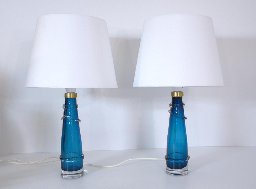Swedish Art Glass Table Lamps By Carl Fagerlund For Orrefors, 1950s, Set Of 2 photo furniture