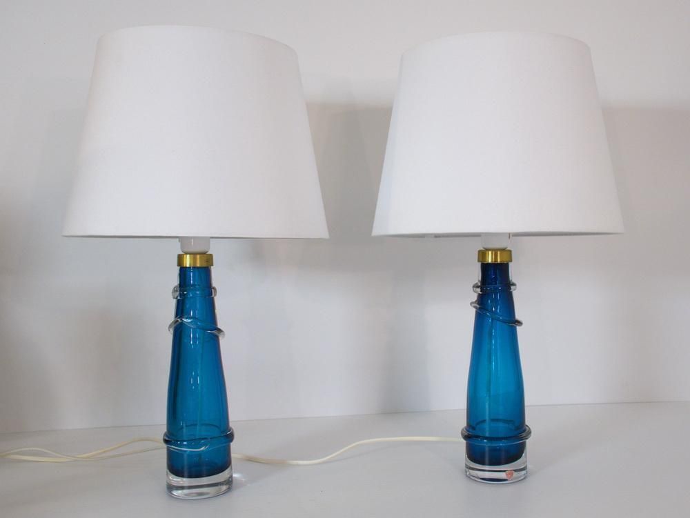 Swedish Art Glass Table Lamps By Carl Fagerlund For Orrefors, 1950s, Set Of 2 photo 2164.0