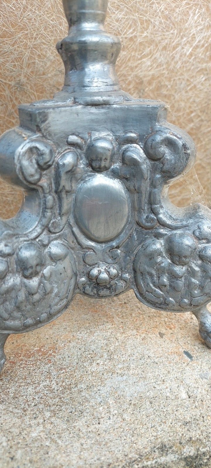 photo furniture Antique Louis XIV Original Baroque Pewter Candlestick 17th/18th Century