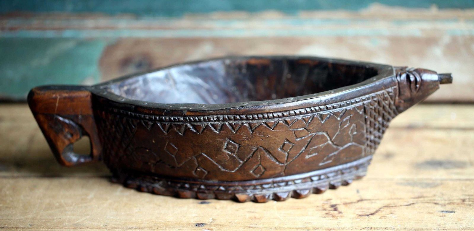 Antique Kharal Wooden Elephant Head Mortar Primitive Carved Indian Apothecary Grinder Bowl photo for sale