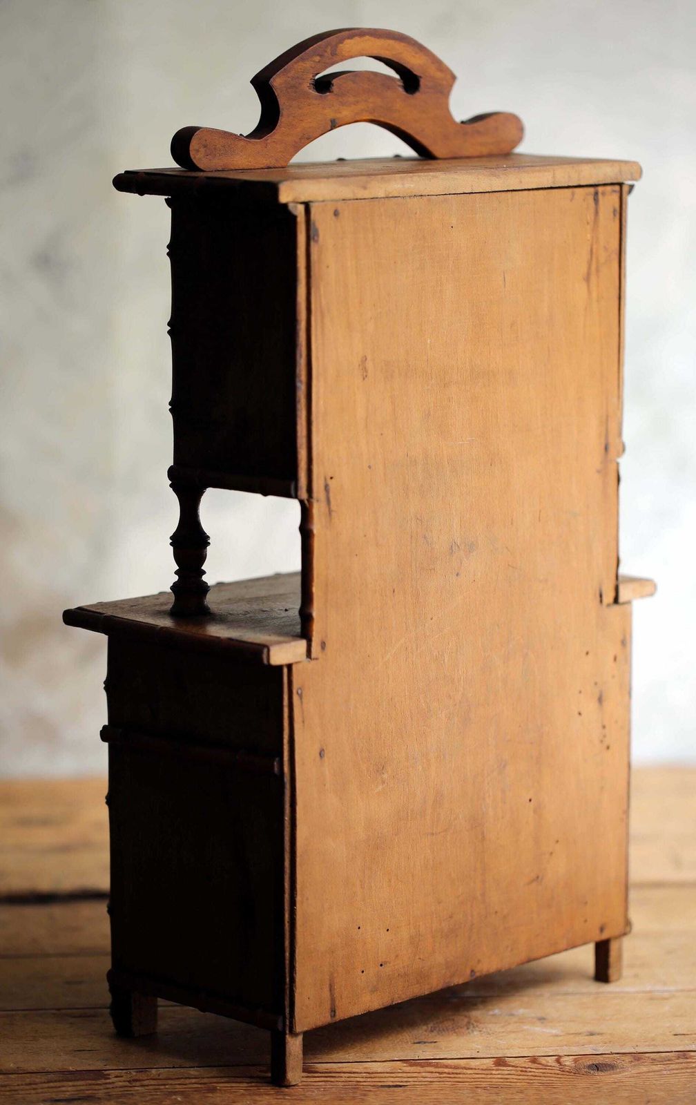 photo furniture Antique Apprentice Piece Dresser Faux Bamboo Hutch Small Cabinet Miniature French Salesman Furniture