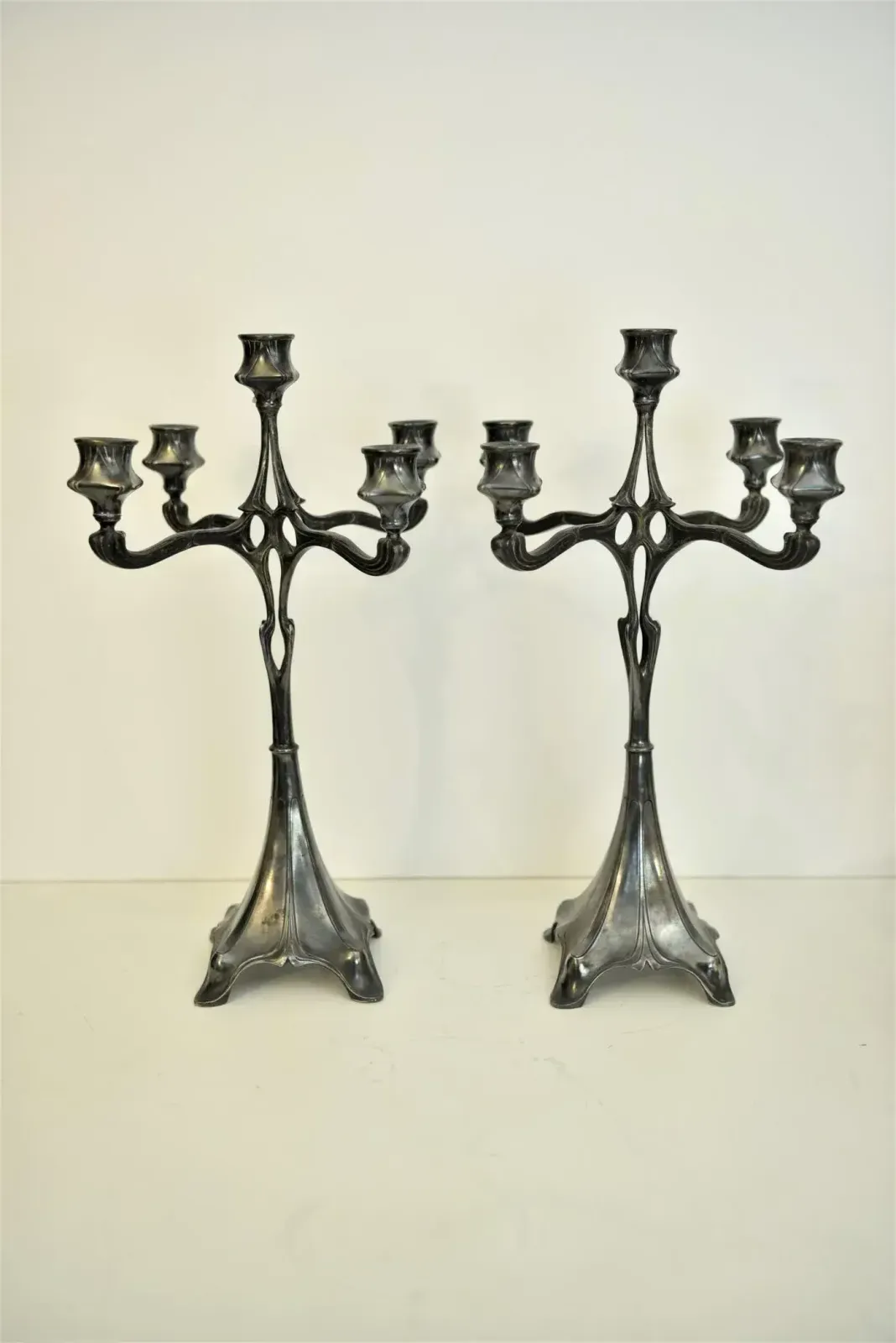 Large Art New German Silverplate Candelabras From Judgendstil, Set Of 2 photo Home Decor