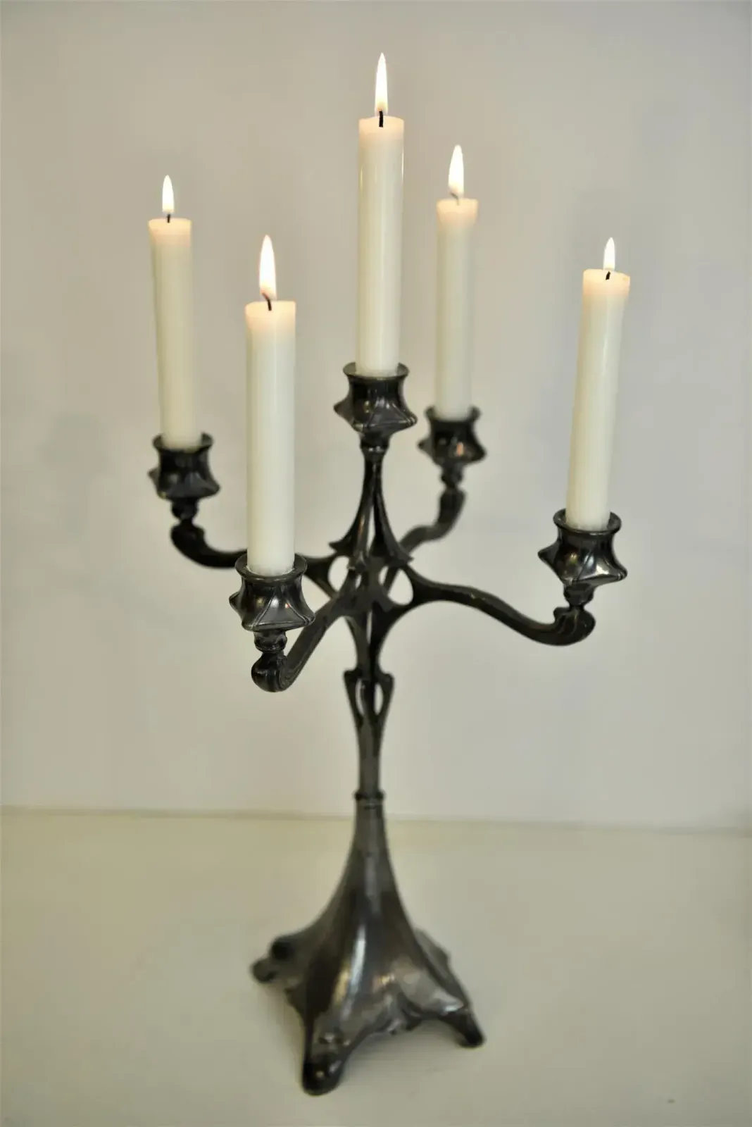 Large Art New German Silverplate Candelabras From Judgendstil, Set Of 2 photo 2758.0