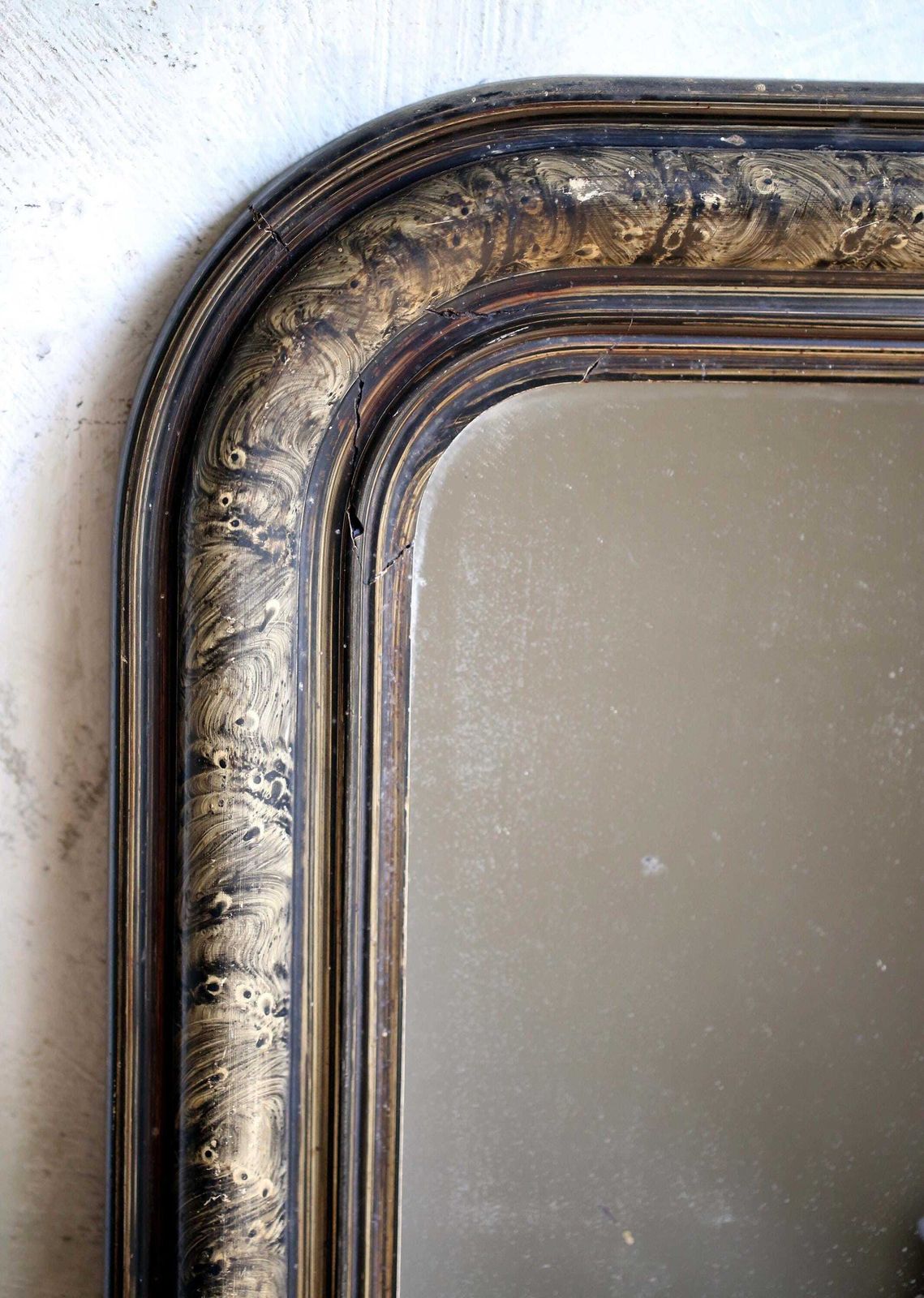Antique French Mirror: Louis Philippe Style Faux Marble Frame photo Home Decor