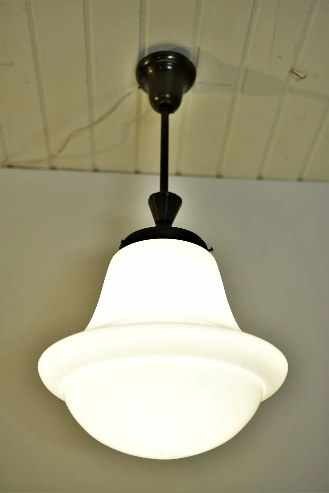 Swedish Grace Art Déco Copper And Hand Blown Glass Pendant Lamp, 1920s photo furniture