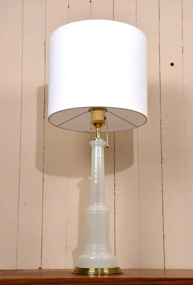Large Swedish Glass And Brass Table Lamps By Josef Frank For Firma Svenskt Tenn, 1940s, Set Of 2 photo buy