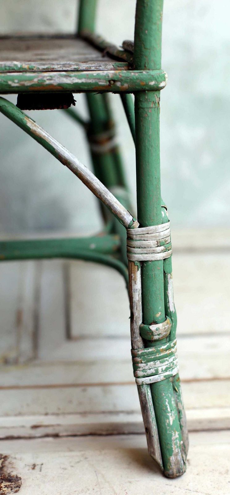Antique Child Bench Small Bentwood Seat Children Chippy Green French Garden Chair photo vinterior