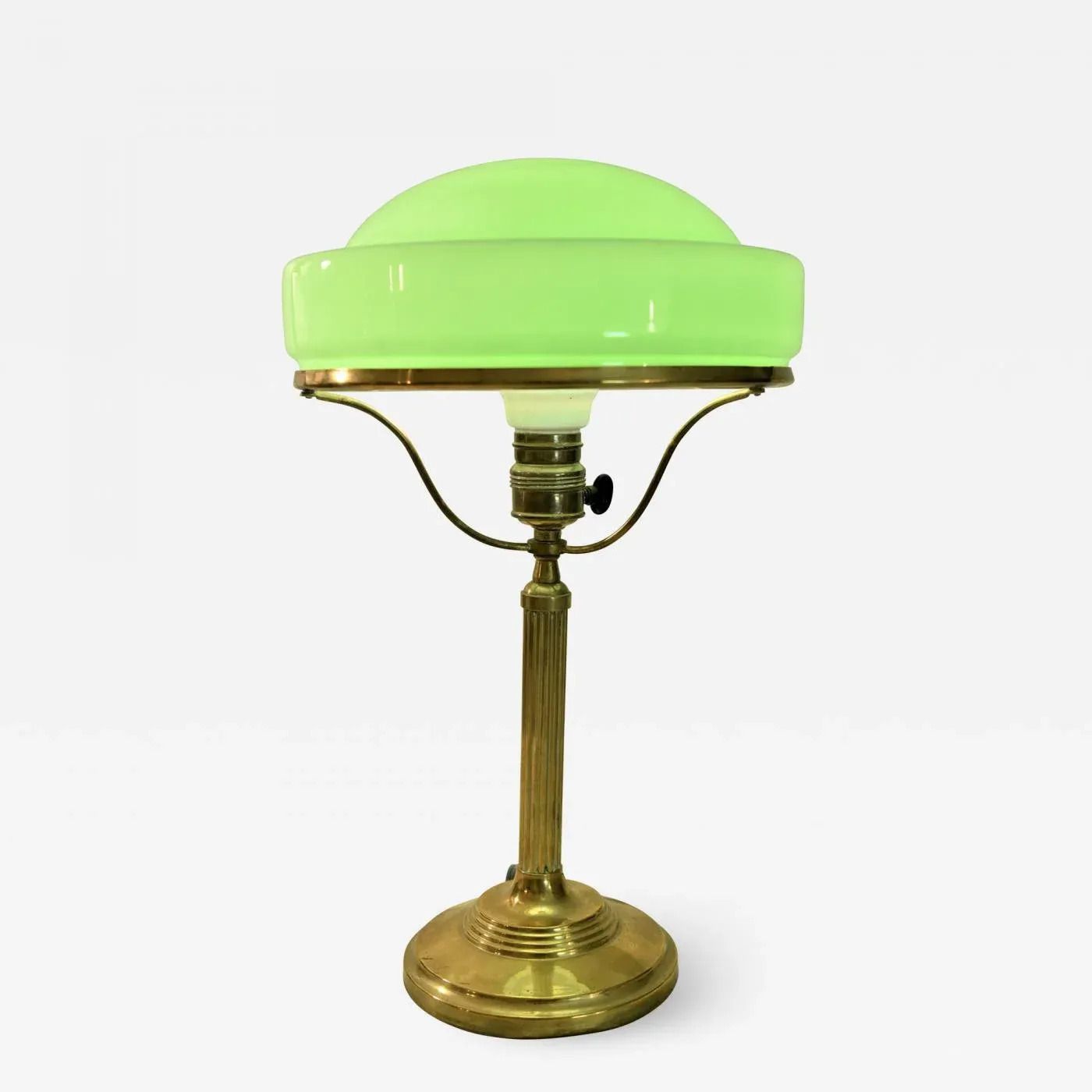 1155.0 Art Nouveau Brass And Glass Table Lamp From Jugendstil, Sweden, 1920s photo