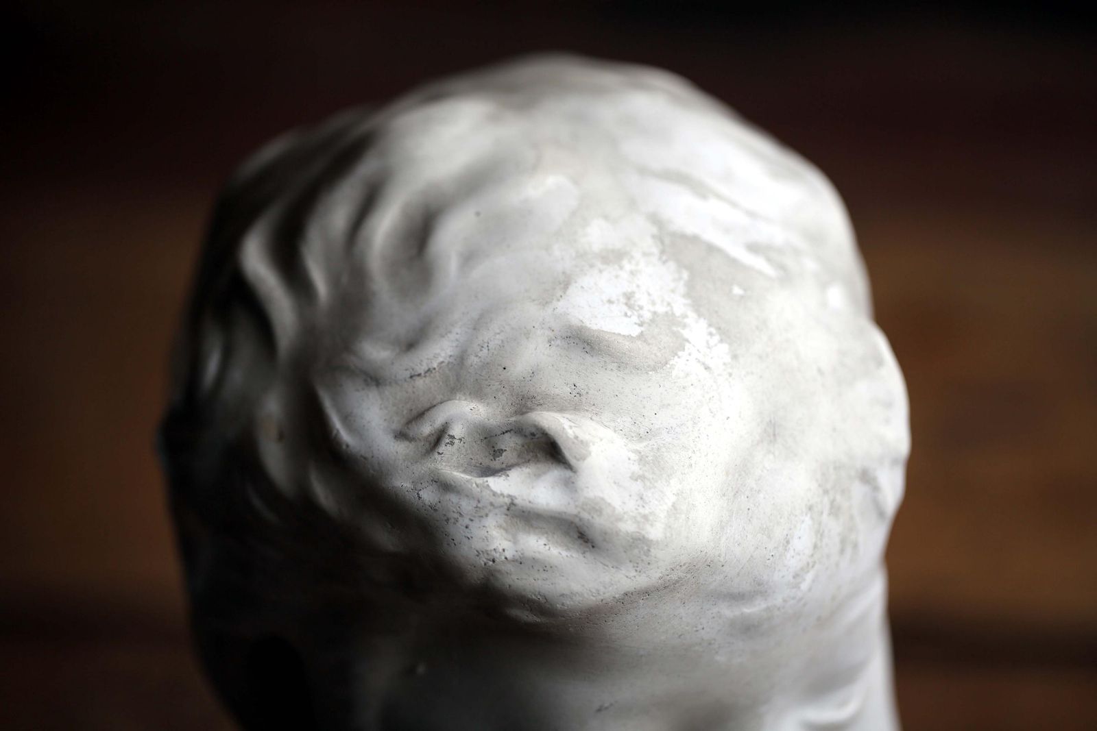 Large Antique Bust Laughing Child Plaster Statue Of A Boy Desiderio Da Settignano photo vintage