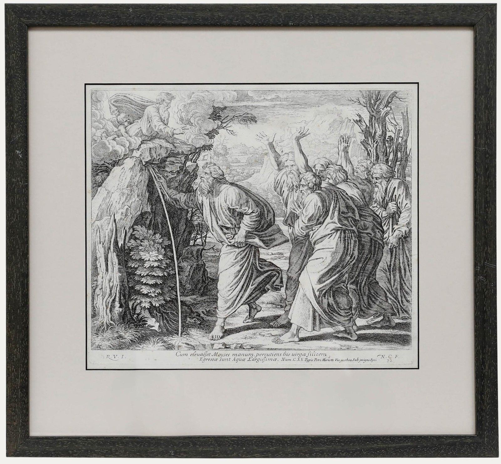 Nicolas Chaperon (1612 1656) After Raphael Engraving, Moses Strikes The Rock