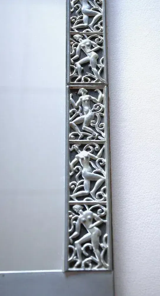 Swedish Grace Period Mirror And Candleholder Sconces In Pewter By David Wretling, 1920s, Set Of 3 photo Home Decor