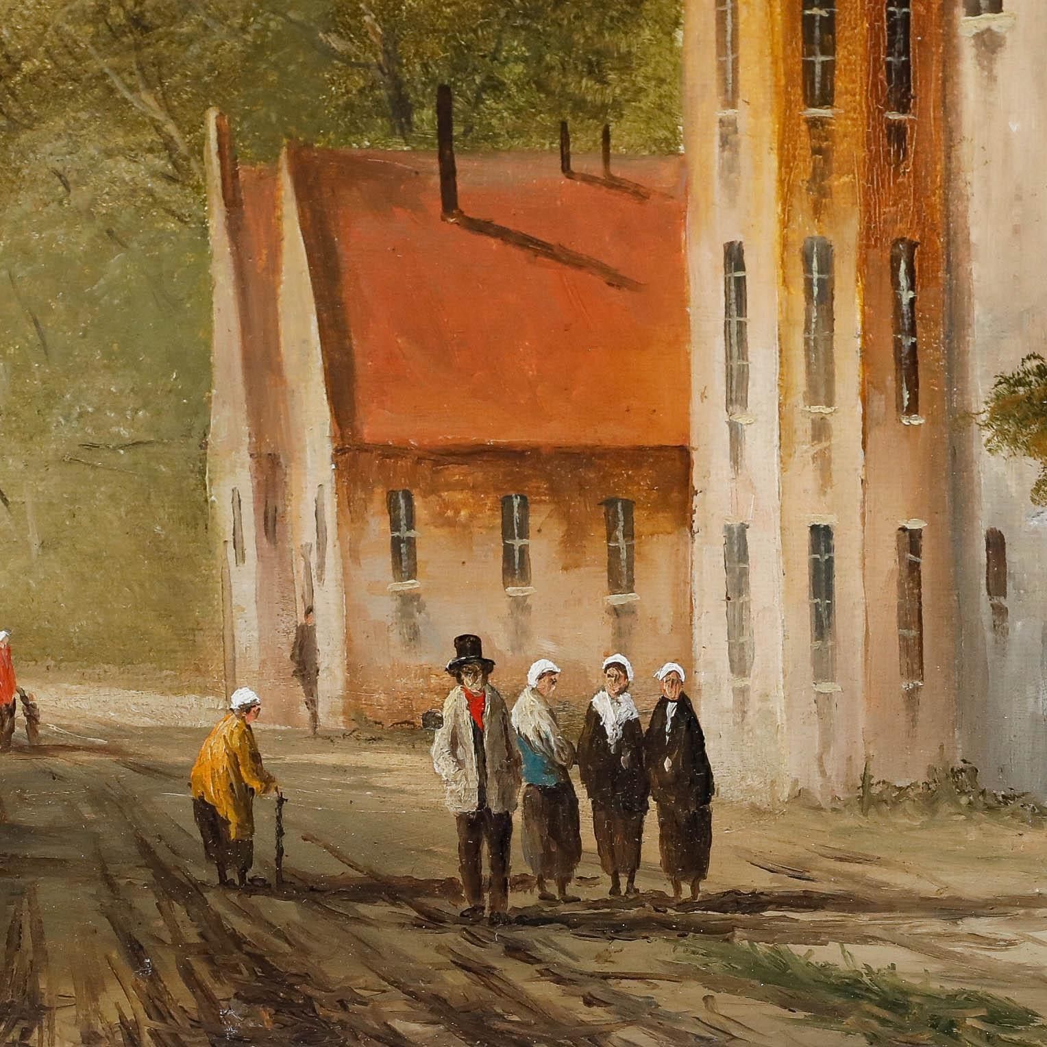 Late 19th Century Oil Continental Street Scene photo 195.0