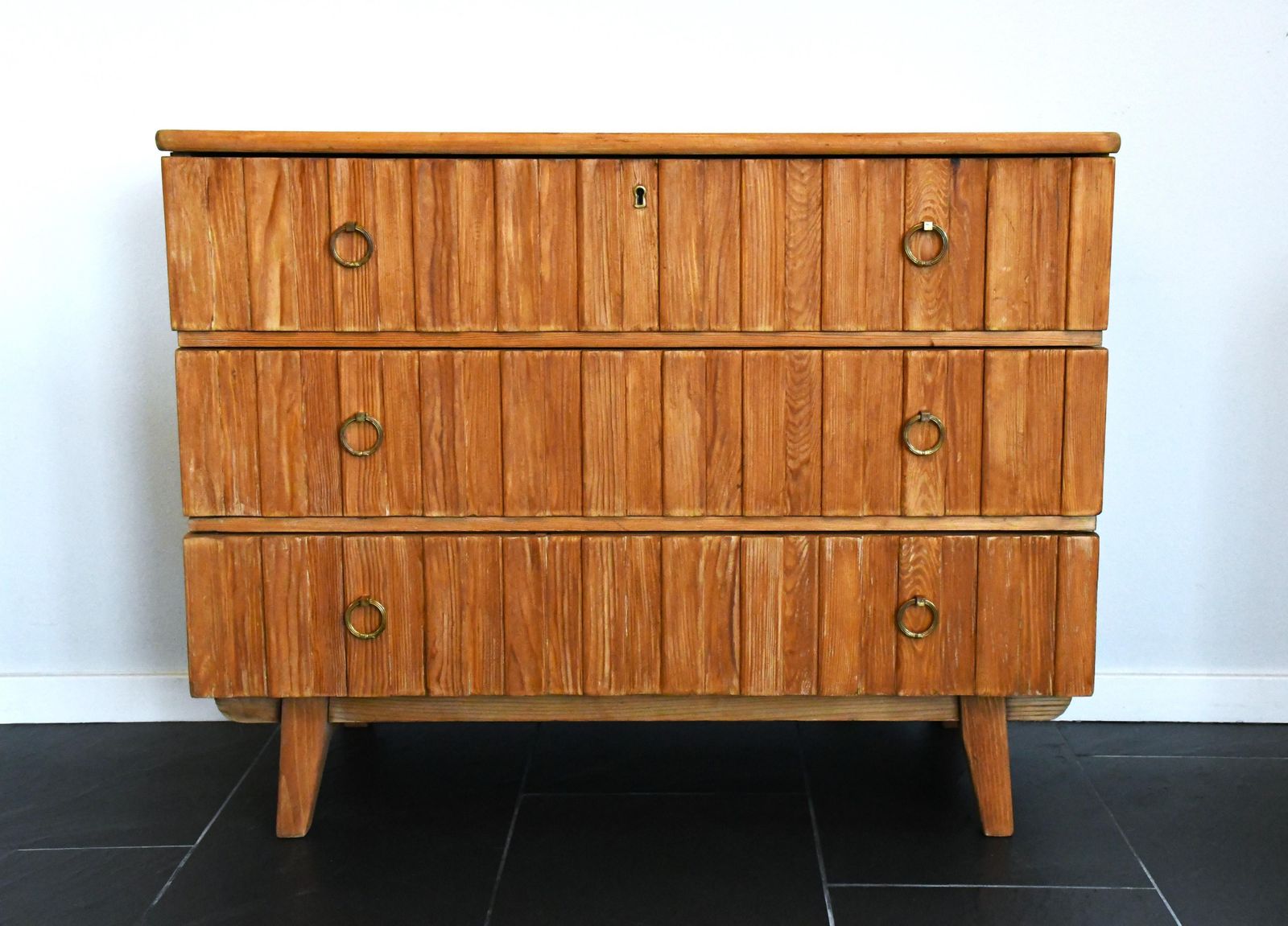 Swedish Pine Chest Of Drawers By Göran Malmvall For Karl Andersson & Söner Ab, 1940s photo for sale