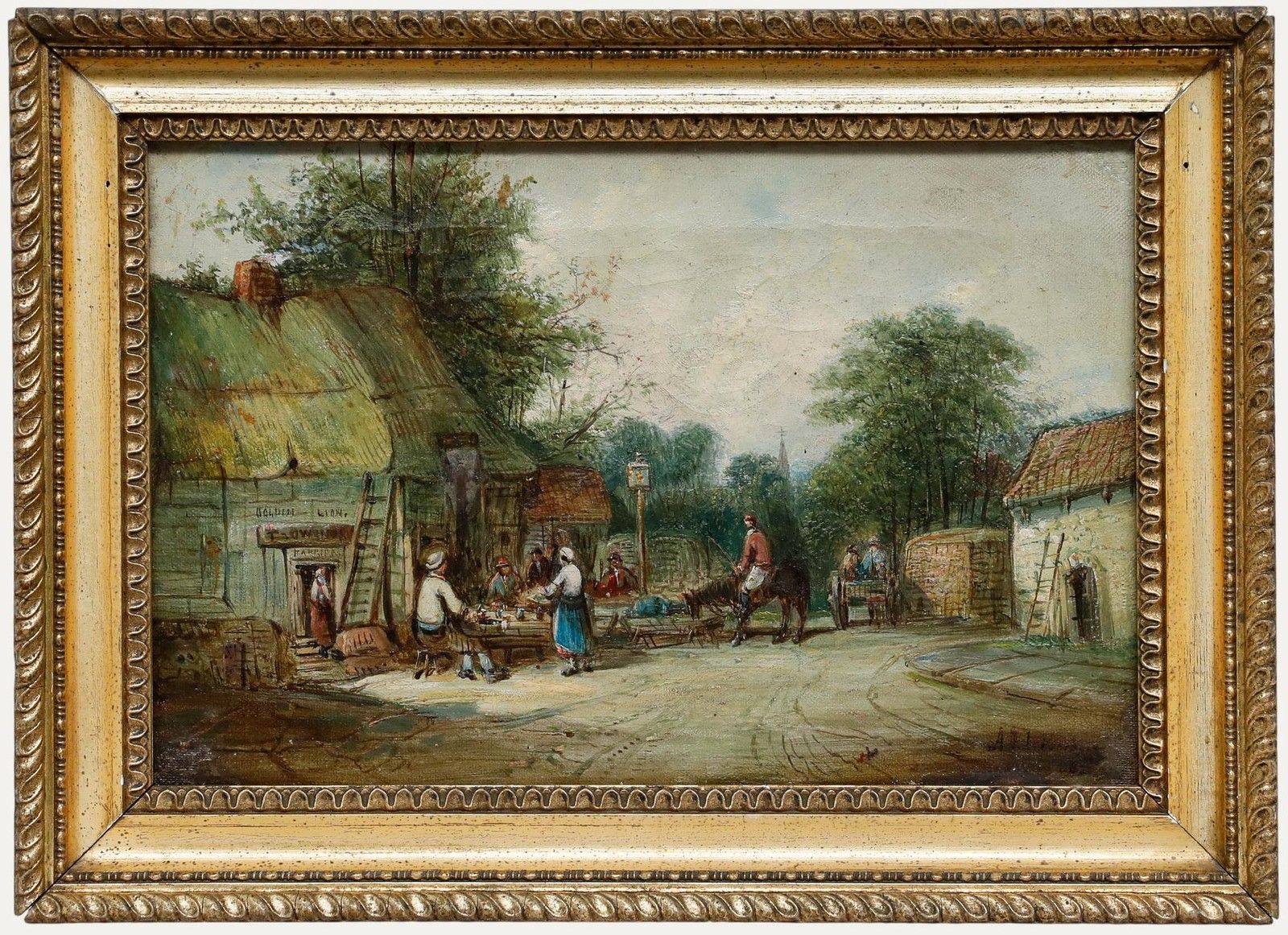 Alfred Vickers (1853 1919) Late 19th Century Oil, The Golden Lion