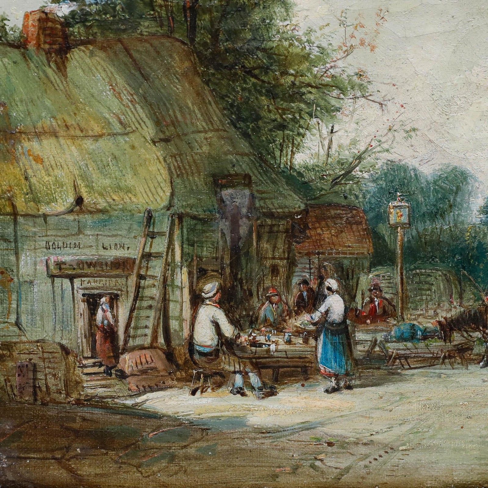 Alfred Vickers (1853 1919) Late 19th Century Oil, The Golden Lion photo Art
