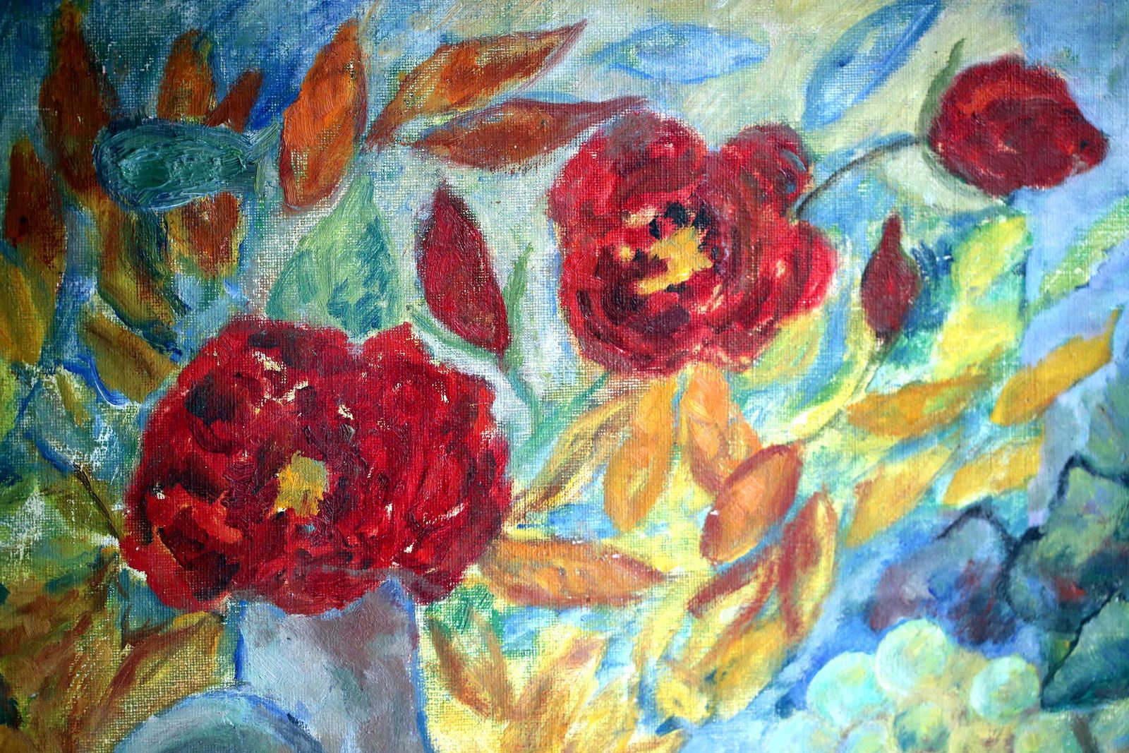 Original Still Life Oil Painting Artist Large Vintage Canvas Fruit Expressionist Art photo buy