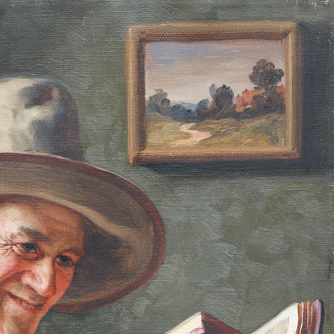 Emil Kuhlmann Reher (1886 1957) German Mid 20th Century Oil, Man With A Book photo Art