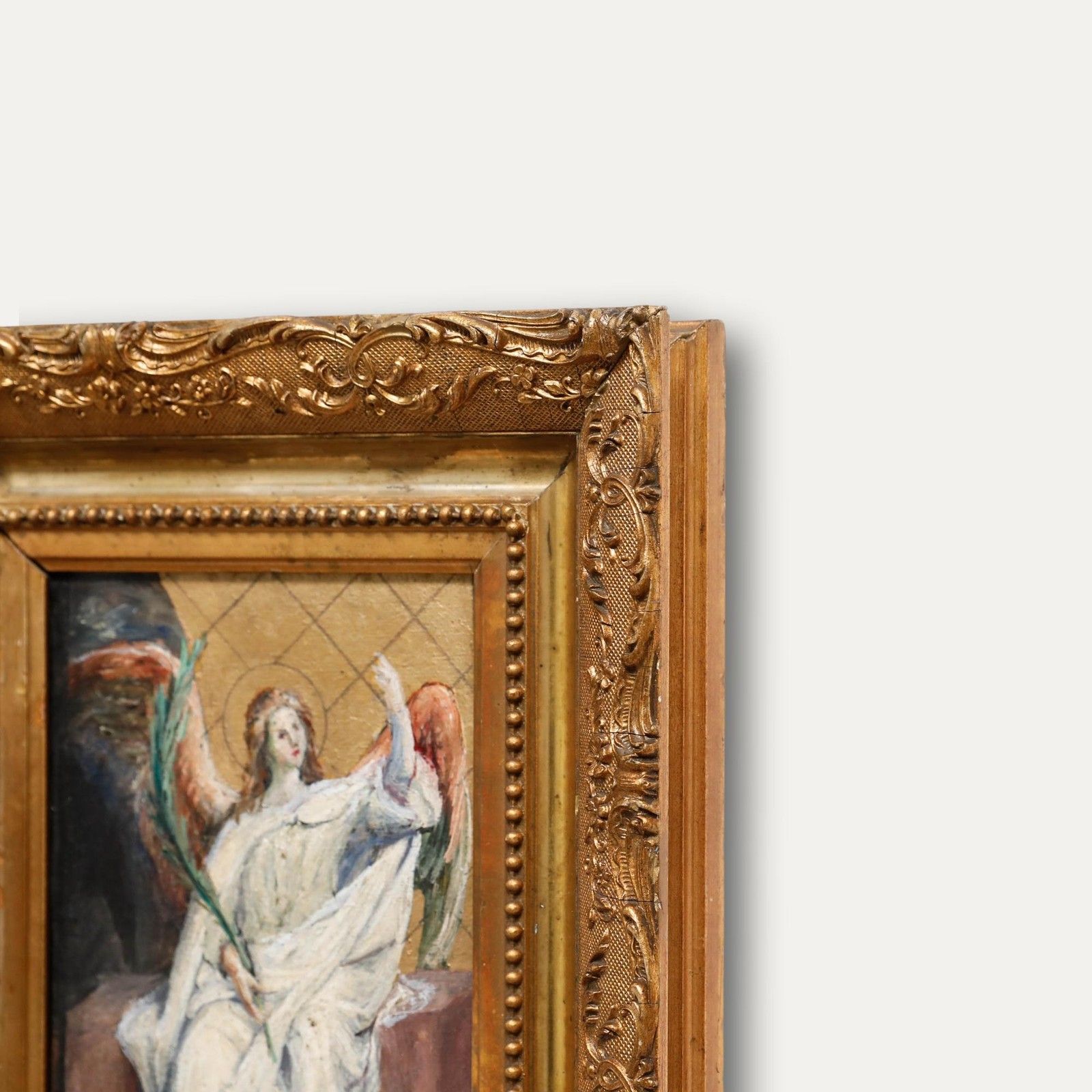 Sebastian Wirsching (B.1846) Framed Early 20th Century Oil, The Angel photo vinterior
