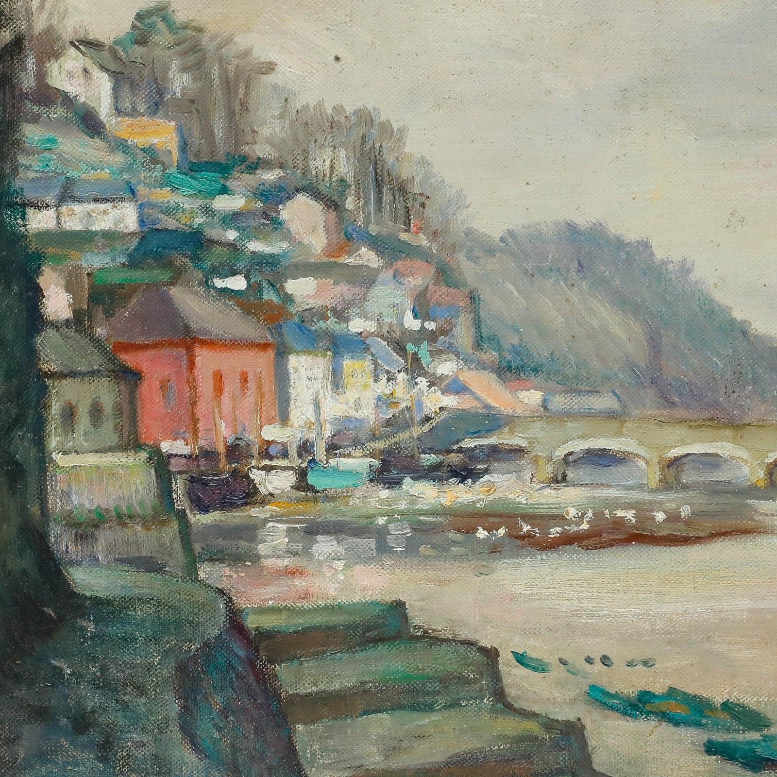 Alfred Henry Robinson Thornton Neac (1863 1939) Oil, A View Of Looe photo Art