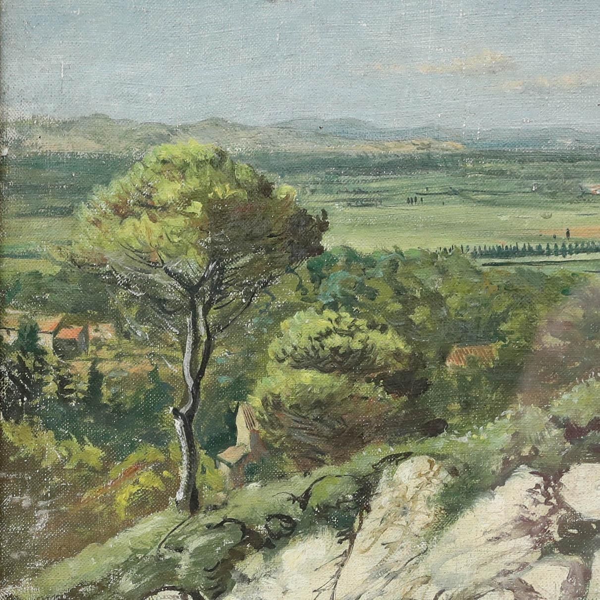 Adrian Hill (1895 1977) Mid 20th Century Oil, Provençal Landscape photo Art